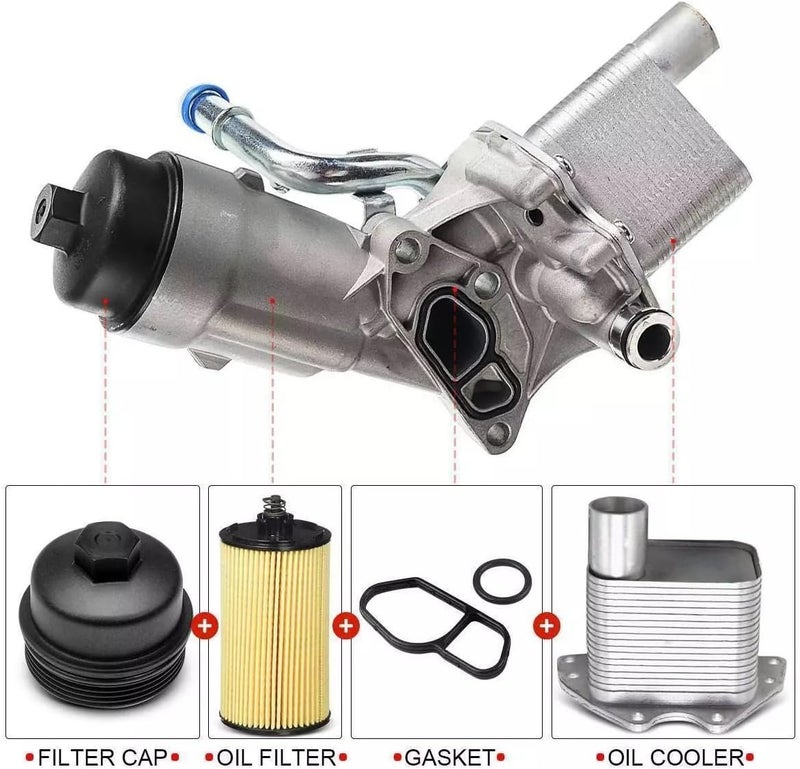 MNJWS 918-428 Upgraded Aluminum Engine Oil Filter Housing Oil Cooler Kit Fit for 1.4L Turbo 2013-2021 Chevrolet Cruze, Sonic, Trax, Buick Encore - Replace 55566784, 55565388, 650039 - Image 4